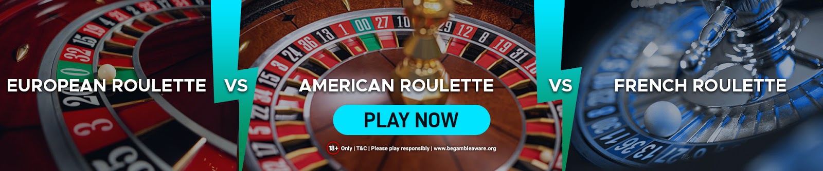 European Roulette vs American Roulette Vs French Roulette